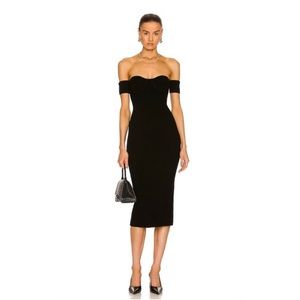 Helmut Lang Black Rib-Knit Contour Midi Dress - NWT Medium